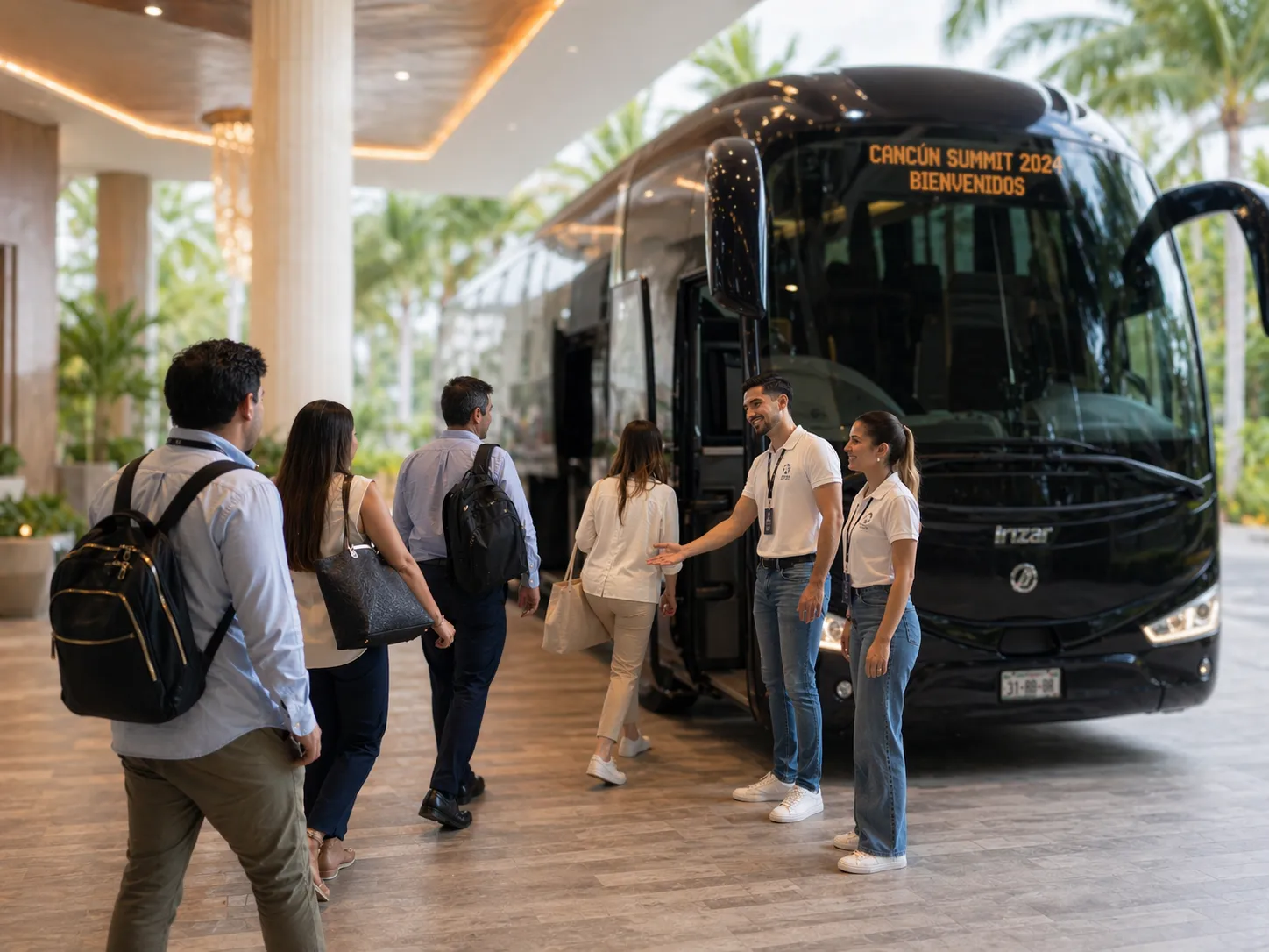 Equipo coordinando la operación de un evento corporativo en sitio